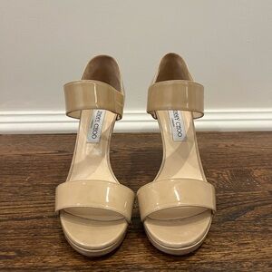Jimmy Choo Beige Patent Leather Heels